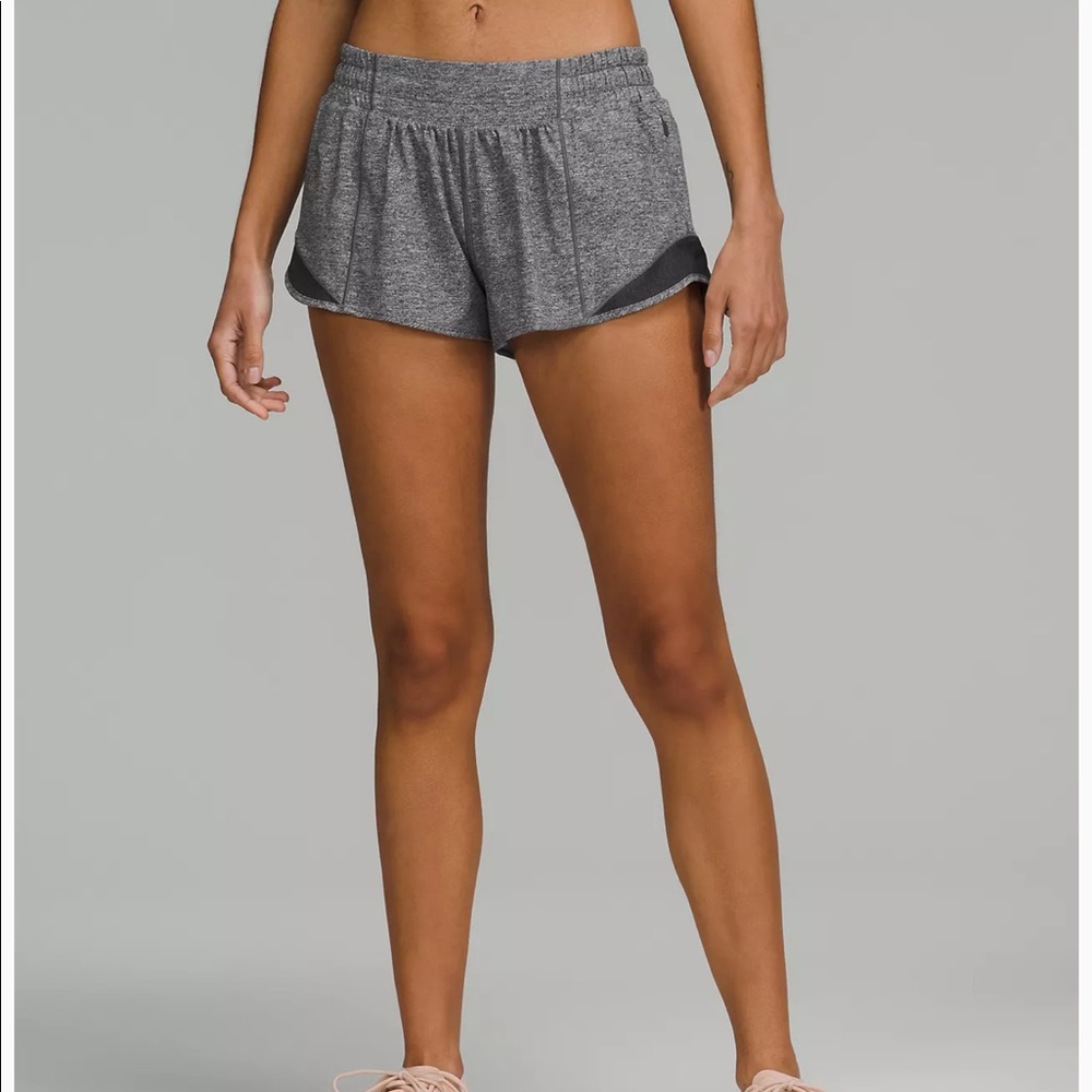 Grey lululemon hottt hot shorts 2.5.